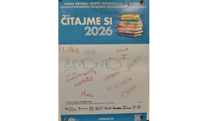 Fotka pre článok Čitateľský maratón ''Čítajme si 2026'' s deťmi materskej školy