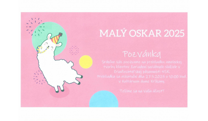 Fotka pre článok ''DOMUM'', ZSS Krškany pozýva - MALÝ OSKAR 2025
