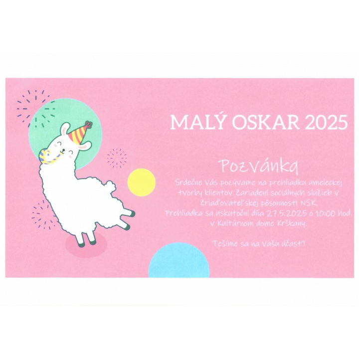 Menšia fotka pre článok ''DOMUM'', ZSS Krškany pozýva - MALÝ OSKAR 2025