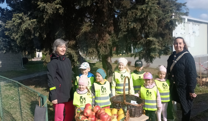 Aktuality / Deti z materskej školy rozdávali vodičom jabĺčka i citróny - foto