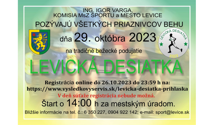 LEVICKÁ 10 - pozvánka na bežecké podujatie