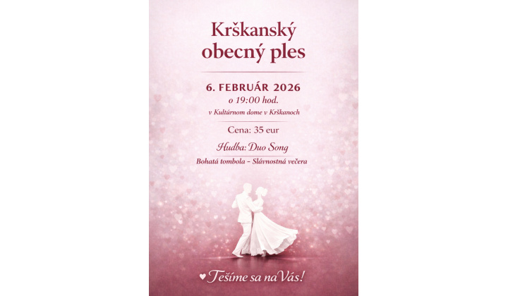 Fotka pre článok Pozývame Vás na Krškanský obecný ples 2026