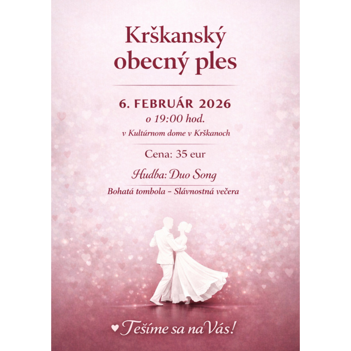 Menšia fotka pre článok Pozývame Vás na Krškanský obecný ples 2026