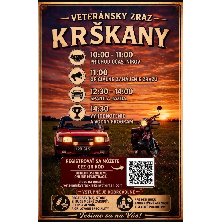 Menšia fotka pre článok ''Veteránsky zraz Krškany'' - UŽ TÚTO SOBOTU