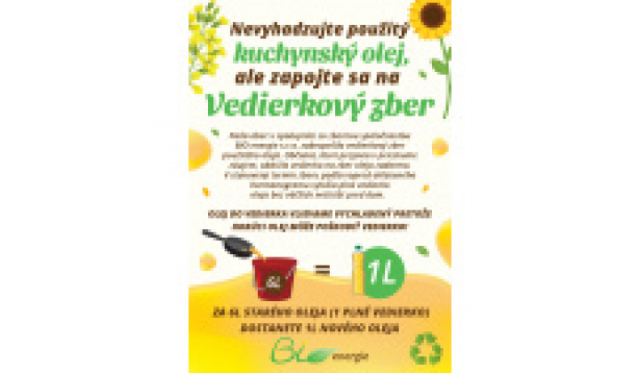 Fotka pre článok Zber jedlého oleja -  pondelok 11.05.2026
